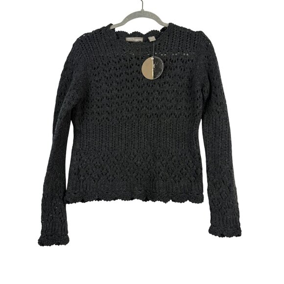 Valerie Separates Sweater Womens Petite Medium Black Angora Wool Knit Vintage 90 - Picture 1 of 7